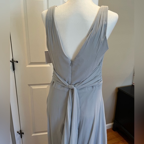 Long Chifon Surplice Tank Dress in Mystic - Picture 6 of 7